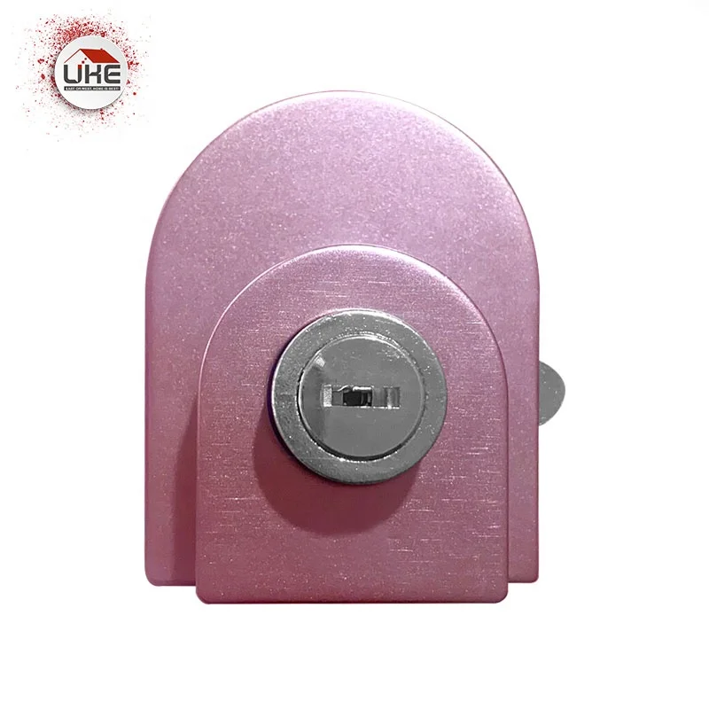 Sliding Glass Door Lock With Key Set Aluminum Alloy Black Silver Blue Gold Pink Customized Logo Door Lock Furniture