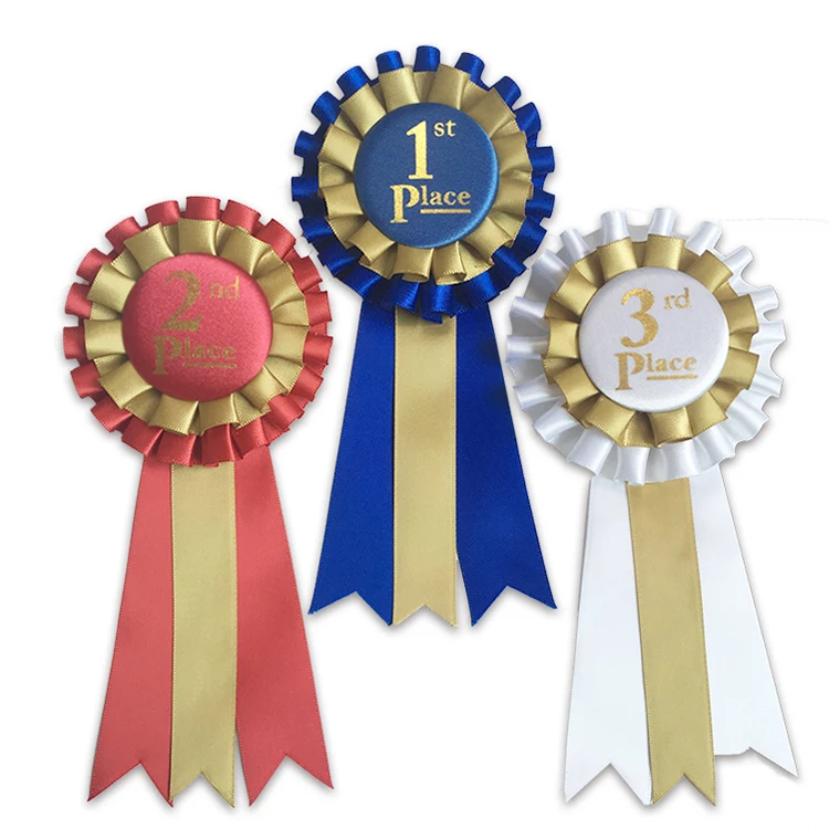 Ceremonies Events Award Ribbons Rosette Place 1st 2nd 3rd Premium Set Multipurpose