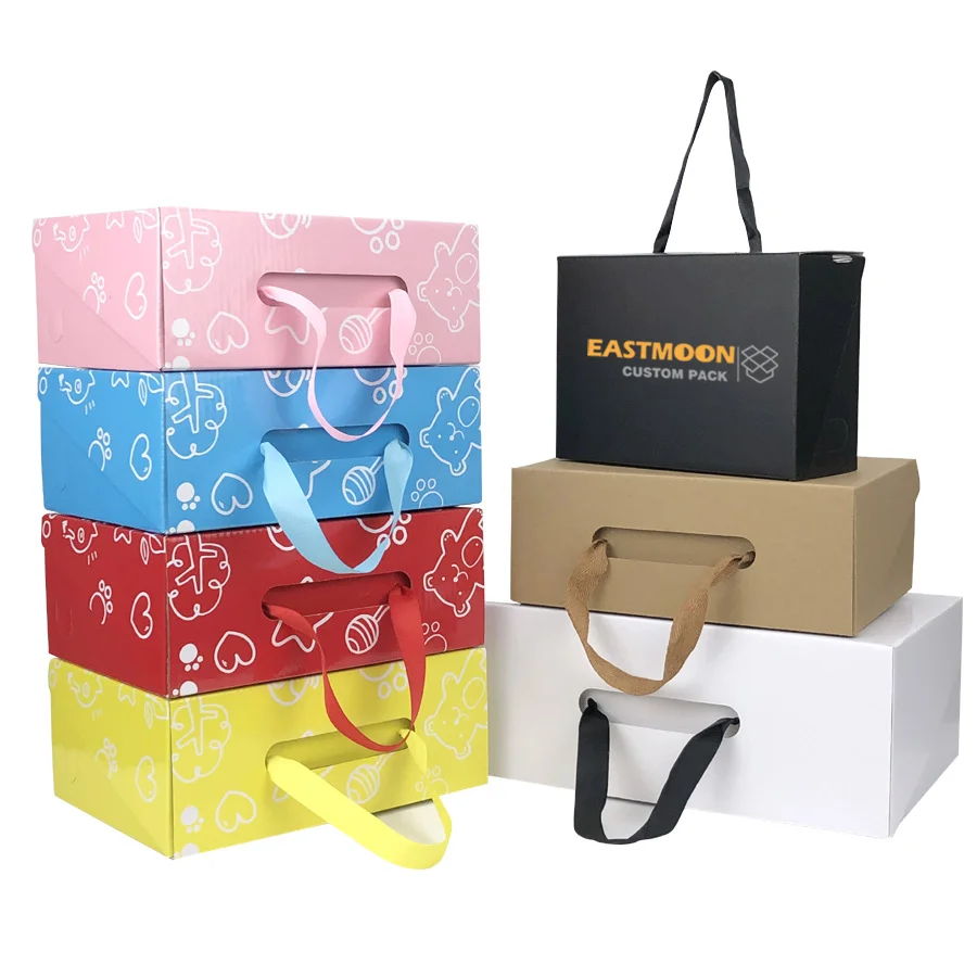 Cardboard Shoe Boxes 12.6x8.66x4.7, Multi-Purpose Storage Box for Home Office Organization Containers, Foldable Cardboard Carton