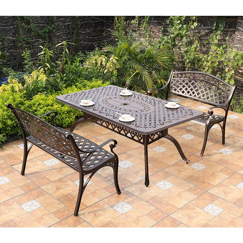 
High quality cast alunimun metal patio outdoor garden bench with back 