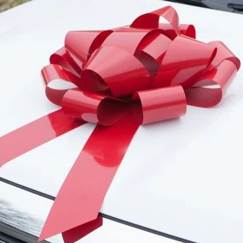 WONDERFUL Ribbon and bow Ribbon pull giant bows Luster Color 30 Inches With Rubber Magnet Plastic Gift Wrap Ribbon Car Bow