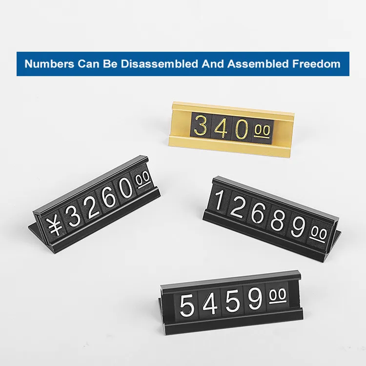 
Jewelry Display Tags Aluminum Base small desktop Digital Price Display Stand 