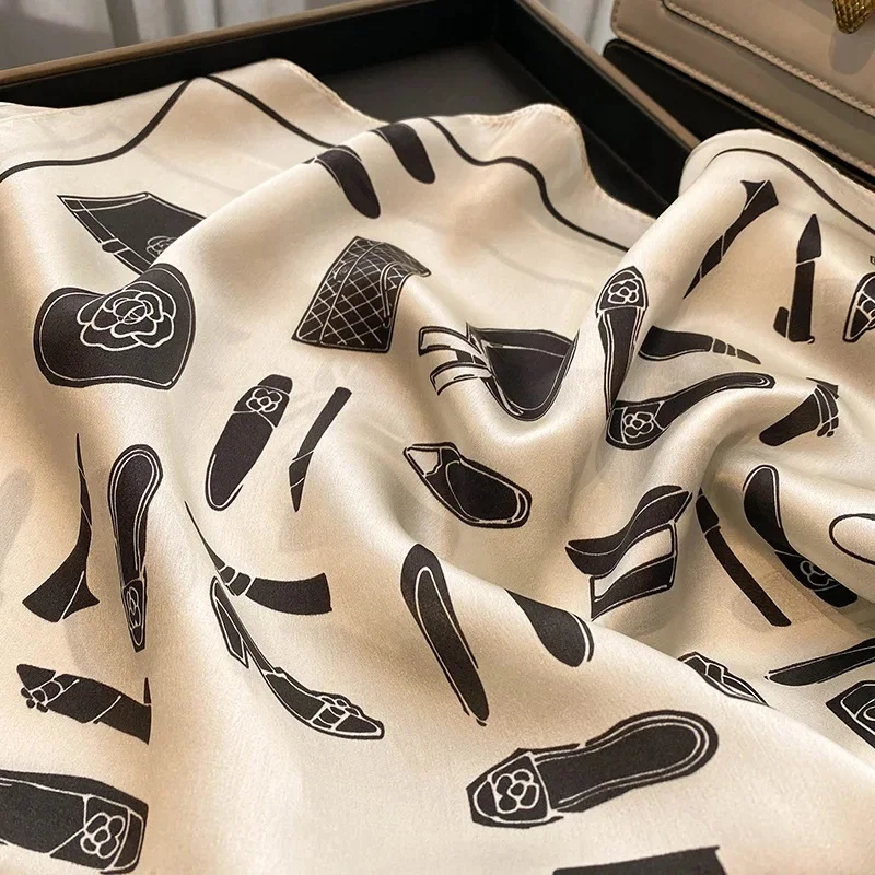 High quality 100% Silk Scarves Printing Service Designer Women Square Custom custom printing Silk Scarf foulard en soie