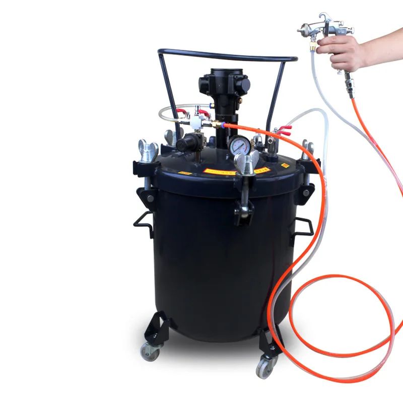 30 Liter Pneumatic Paint Pressure Pot Hand Automatic Agitating Spray Paint Pressure Pot Tank with Air Powered Mixing Agitator