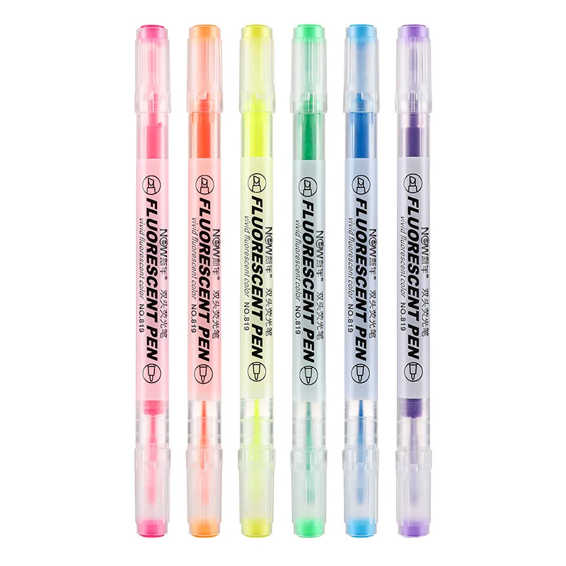 Highlighter Double Head Selling Macaron Color Student Focus Marker Pen Morandi Light Highlighter