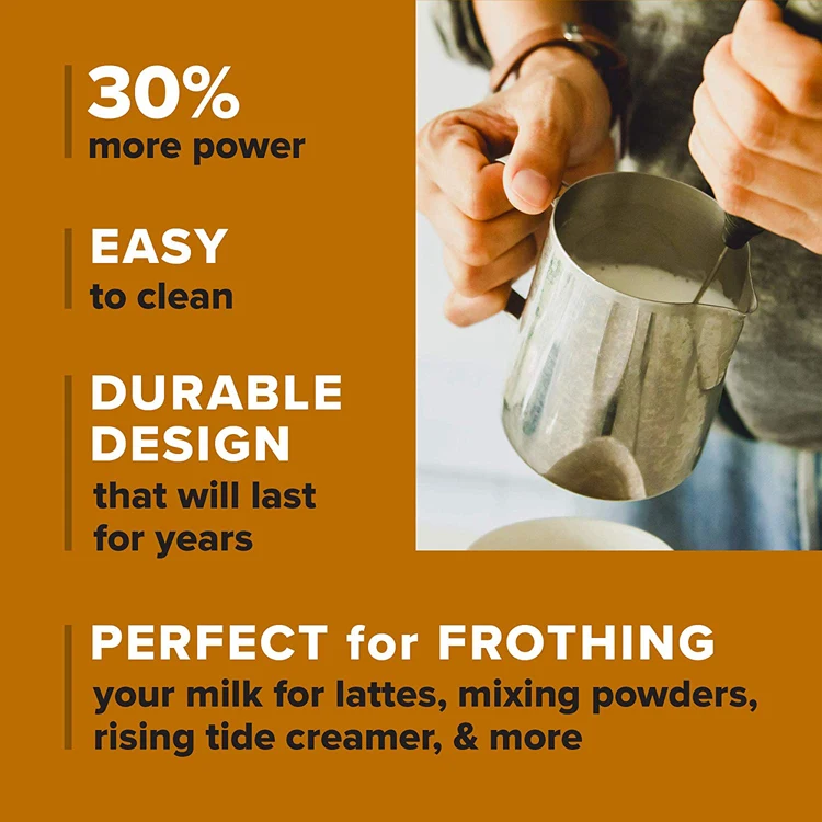 Hot sale Electric Handheld Battery Milk Frother  made of 304  Stainless Steel with stainless steel stand