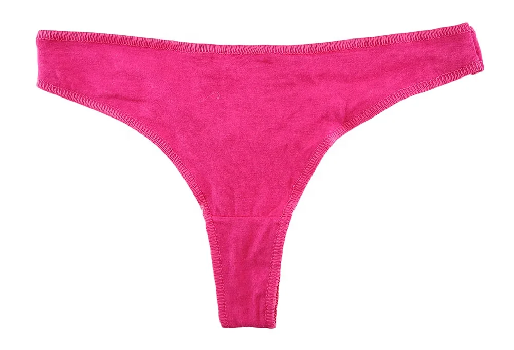 Classic solid color soft wear cotton crotch low waist bikini custom women panties thong