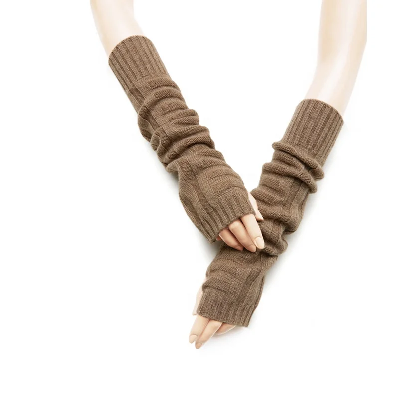 inner mongolian pure cashmere winter gloves custom knit fingerless women thermal fashion cashmere gloves & mittens