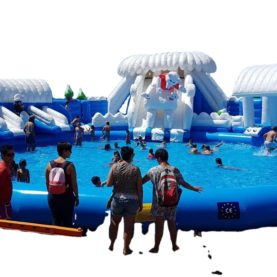 Inflatable Pool Water Park With Pool Inflatable Floating Water Park