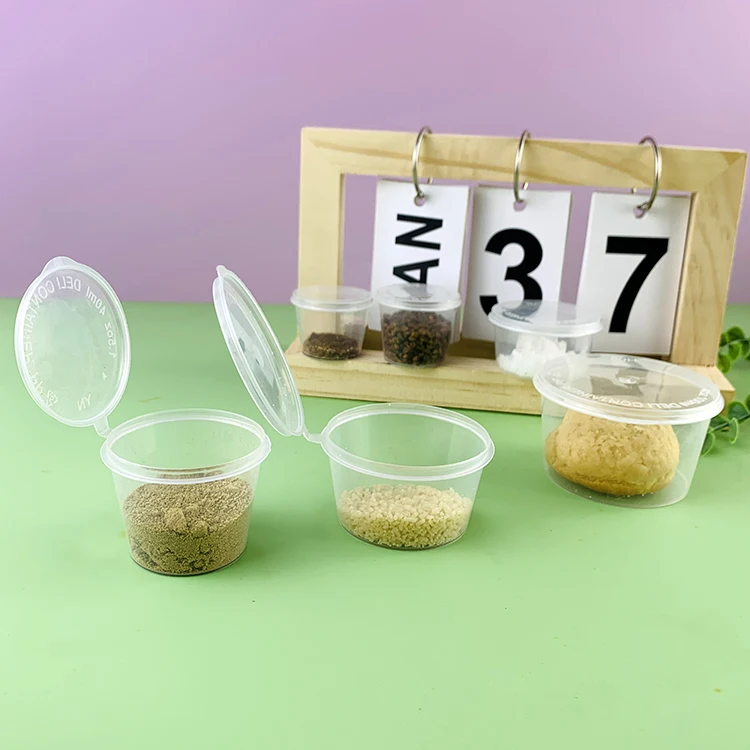 20ml  25ml  35ml 40ml 50ml 100ml Small Food Containers Sauce Cup Compostable  Cup  Sauce Packing Dipping Sauce Cups with lid