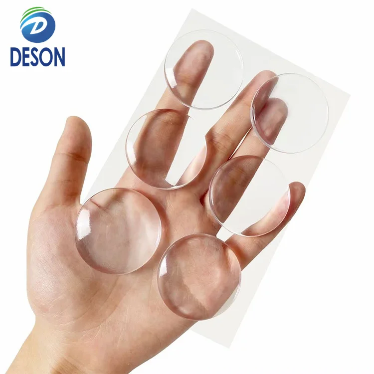 Deson Clear Door Stoppers Wall Protector Rubber Wall Protectors from Door Knobs Self Adhesive Round Door Bumper