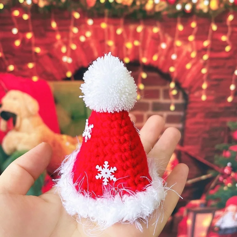 Factory Hot Selling Pet Christmas Collar Scarf Cat Dog Knitted Cloak Bib Wool Hat Christmas Cat Scarf