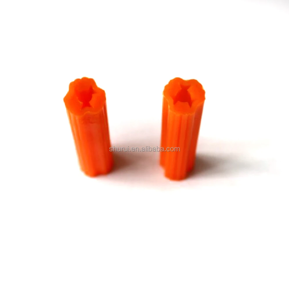 100pcs 6mm Long-Lasting Plastic Wall Plug with Fixing Nail PE Material Wall Plug Plastic Anchor