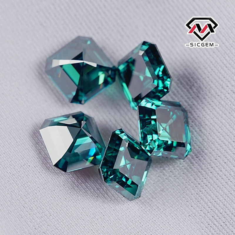 SICGEM оптовая продажа драгоценные камни огранка зеленый VVS Mossanite Свободный Муассанит алмаз