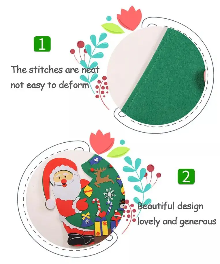 Environmental and Best price Felt Christmas Tree Decoration Christmas Ornaments for Merry Christmas