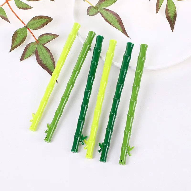 Hot sale 0.5mm needle plastic bamboo shaped gel pen  Cute Plastic Pens with custom logo