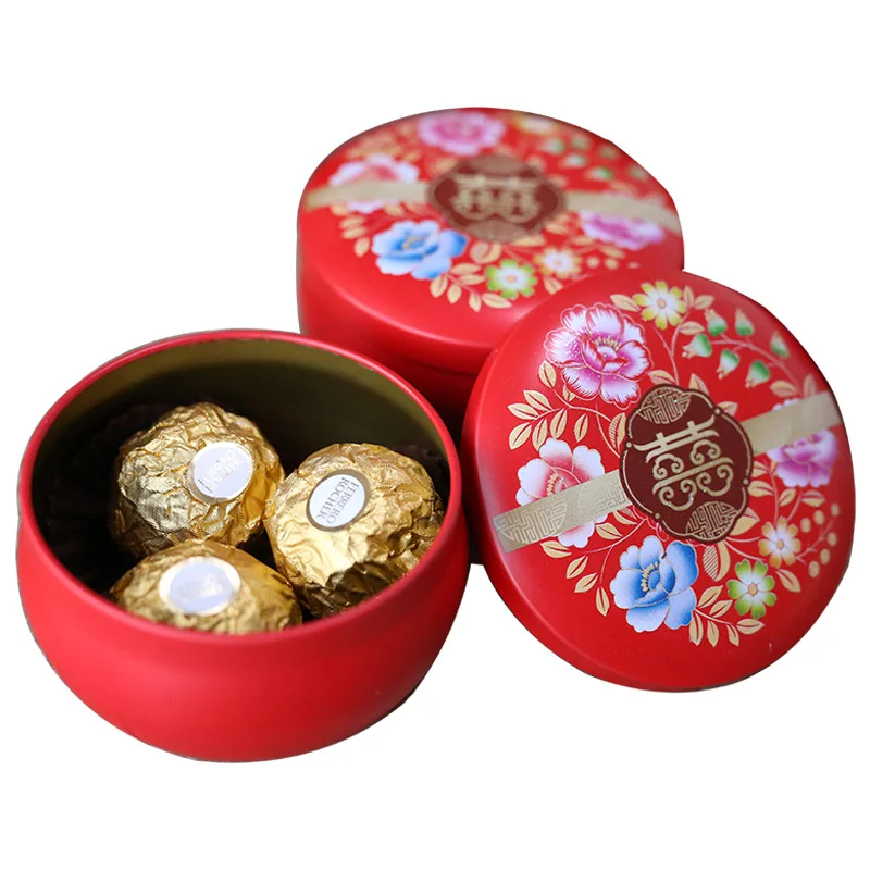 bespoke metal tinplate round chocolate tin box