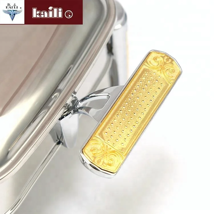 1.8L * 2 распродажа кухонное оборудование коммерческий Ресторан б/у chafing блюда золотой поднос для выпечки с двумя емкостями