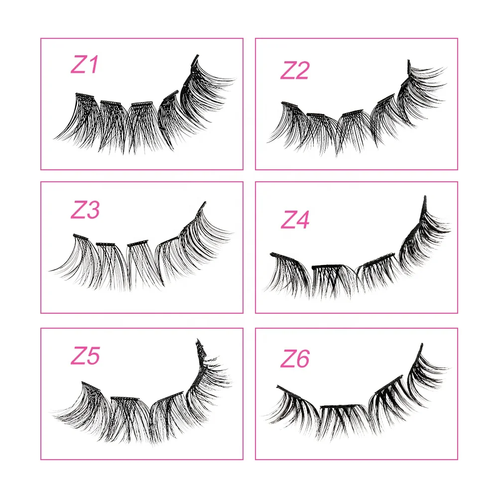 Private Label synthetic hair Segmented Eyelash Volume soft natural long  Individual Diy Self-adhesive Cluster Lashes Extensions
