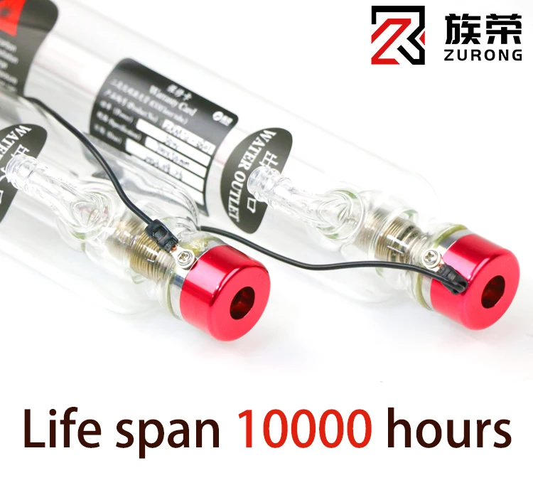Sourcing Factory Dia 80mm ZuRong 50w 60w 100w 120w 150w Co2 Laser Tube for Engraving Cutting Machine