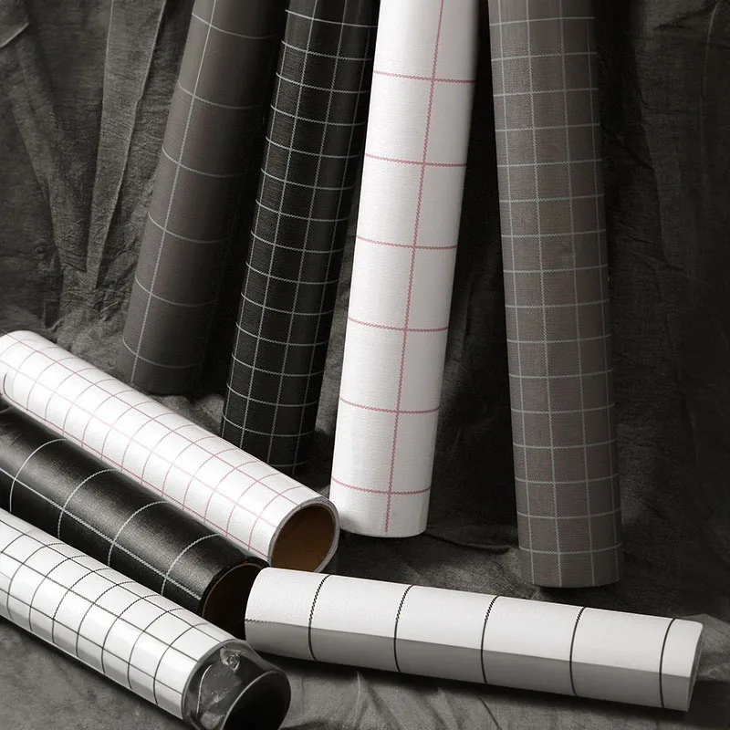 Modern Plaid Texture Easy to Stick Nordic INS Style Peel And Stick Adhesive Wallpaper