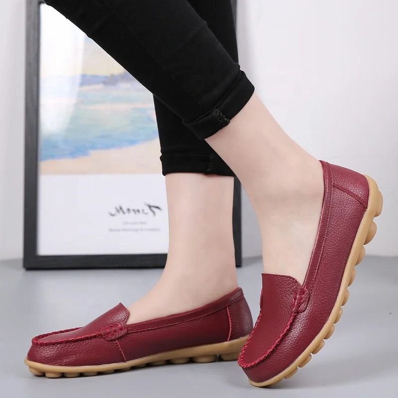 2023 Women Flats Ballet loafers Woman Leather Breathable Ballerina Ladies Casual Shoes