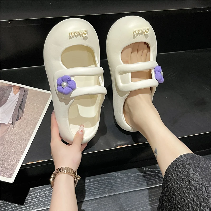 Fashion women muller shoes with high heel DIY clogs for female outdoor and bathroom plush sandals nurse shoes