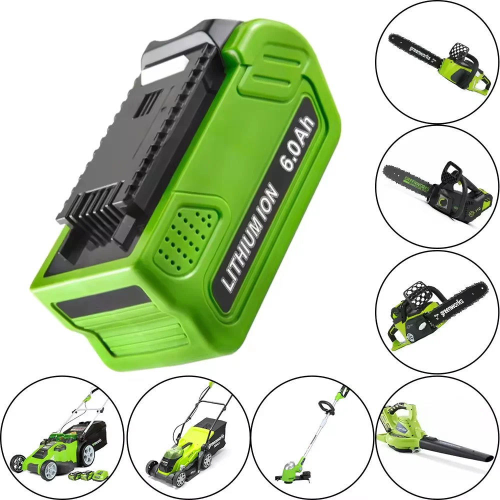 Садовый инструмент батареи для Greenworks 40 В вольт 6.0Ah литиевая батарея G-MAX 29462 29482 29252 29472