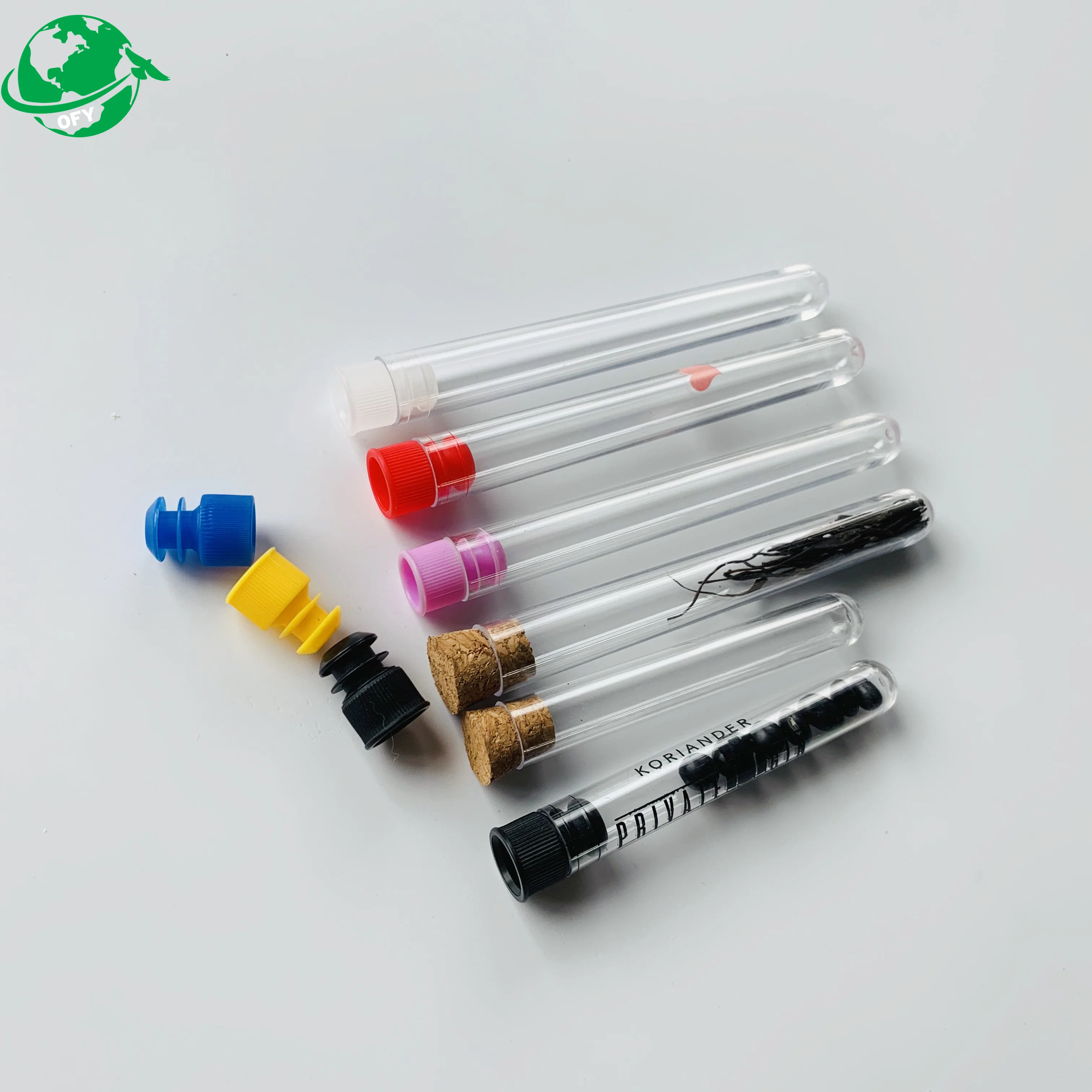2022 round bottom hard plastic cigar tube test tube plastic with light plastic lid