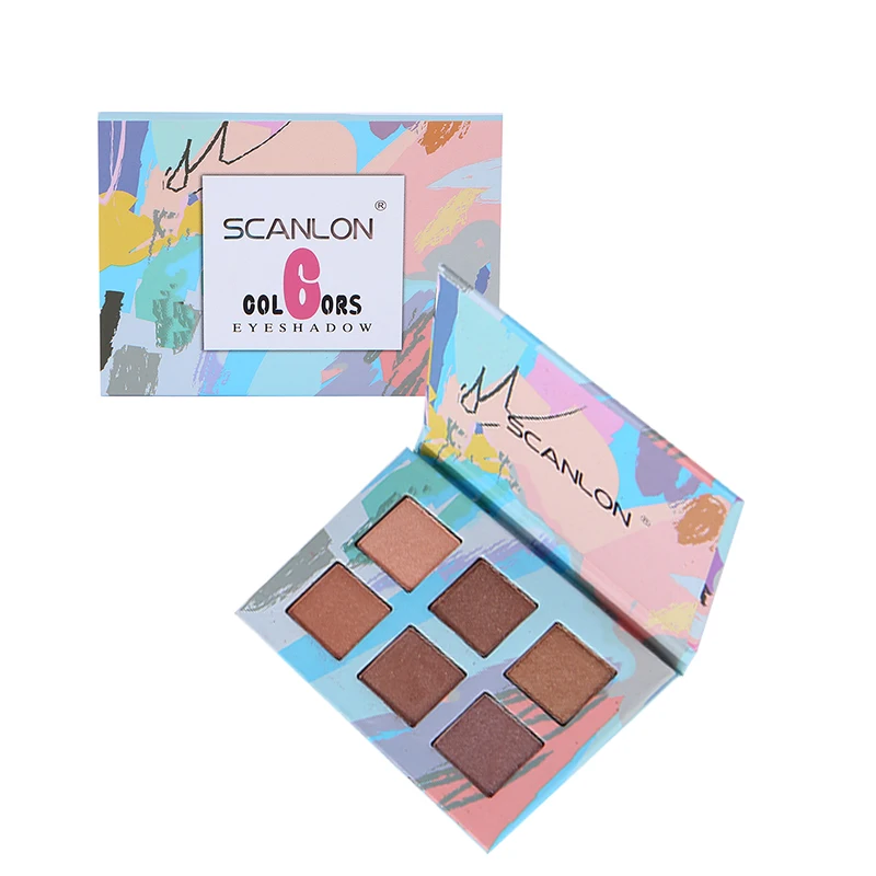 Wholesale 6 Colors Eye Shadow Custom Brown Grey Pink Mineral Sultry Eyes Makeup Eyeshadow Palette