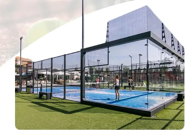 China Factory Supplier Padel Tennis Court with roof outdoor panoramic padel tennis court with cover