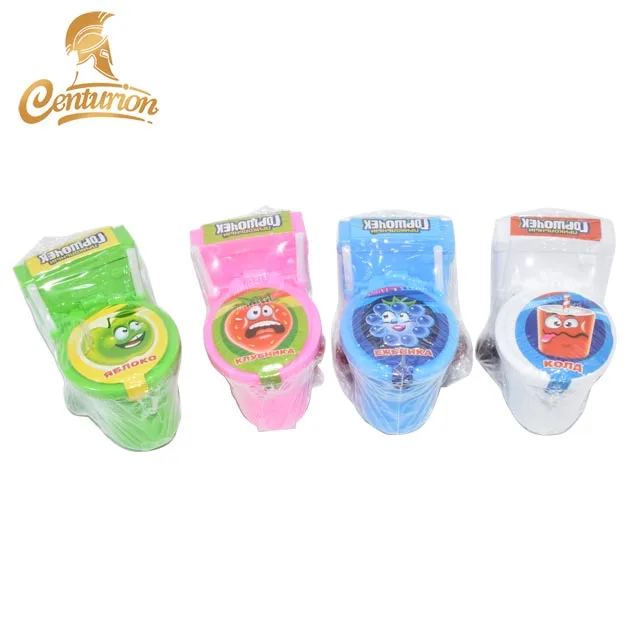 Novelty Toilet Toy Packing Sweet Lollipop With Sour Powder Candy