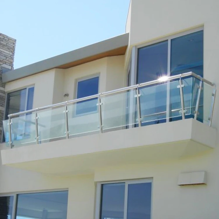 Modern Stainless Steel Outdoor Glass Railing System Glass Balustrades Handrail Post for Hotel Balcony