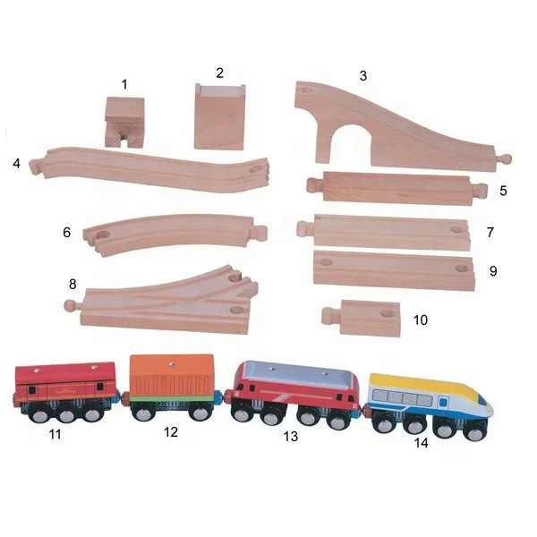 Factory Supply Wooden Train Track Set for Kids Wooden Track Train Component