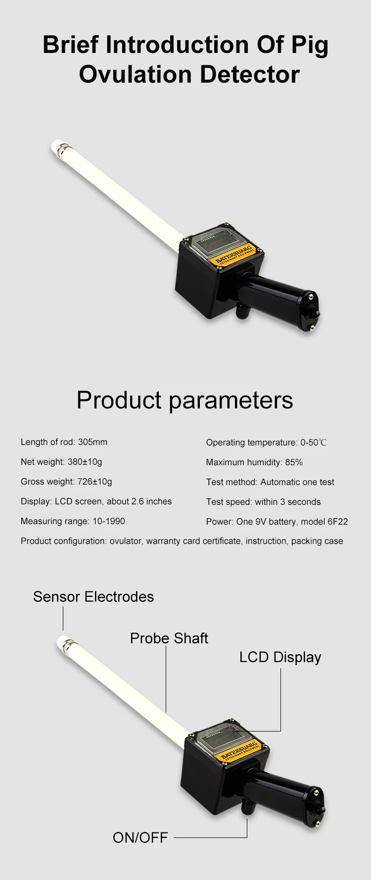Pig Ovulation Detector OEM Animal Ovulation Tester Digital Estrous Detector For Cow Horse Pig
