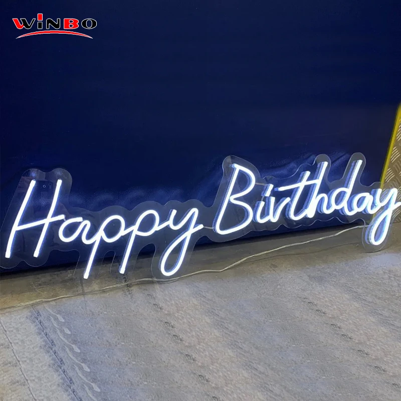  Drop shipping Customized Letters Words wall led flexible light flex Happy birthday custom neon