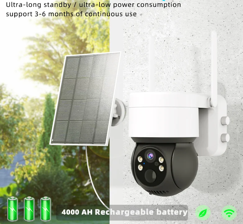 ICSEE 2mp Pir Human Detection wifi Ptz Night Vision 2 Way Audio Home solar powered security camera system wireless outdoor