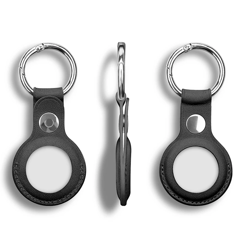 Anti-lost Cover Portable Protective Bumper Leather Case Keychain With Strap Bag Charm for Apple AirTag For Apple Airtages