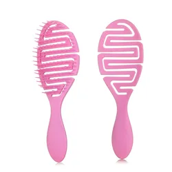 Custom Logo Hot Sale Fashion Girls New Material Flexible Scalp Massager Hair Brush, Vented Detangling Hair Brush
