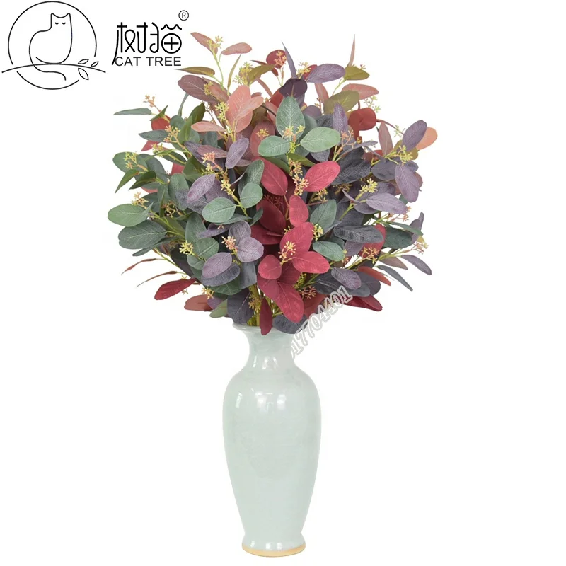 high quality faux plants American silk flowers 68 cm Artificial eucalyptus leaves for home  decoration