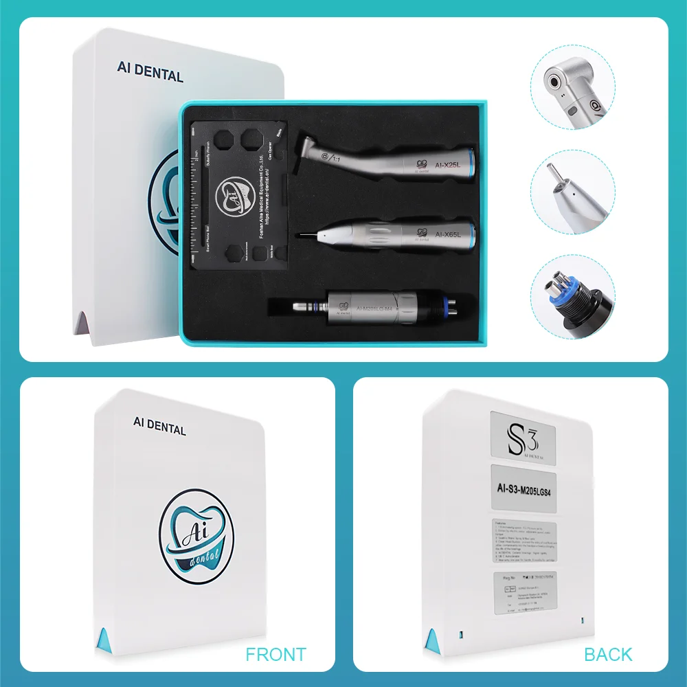 S3-M205LGS4 низкоскоростной набор наконечника 1:1 контрагента с прямым светодиодным двигателем стоматологических инструментов 4 отверстиями