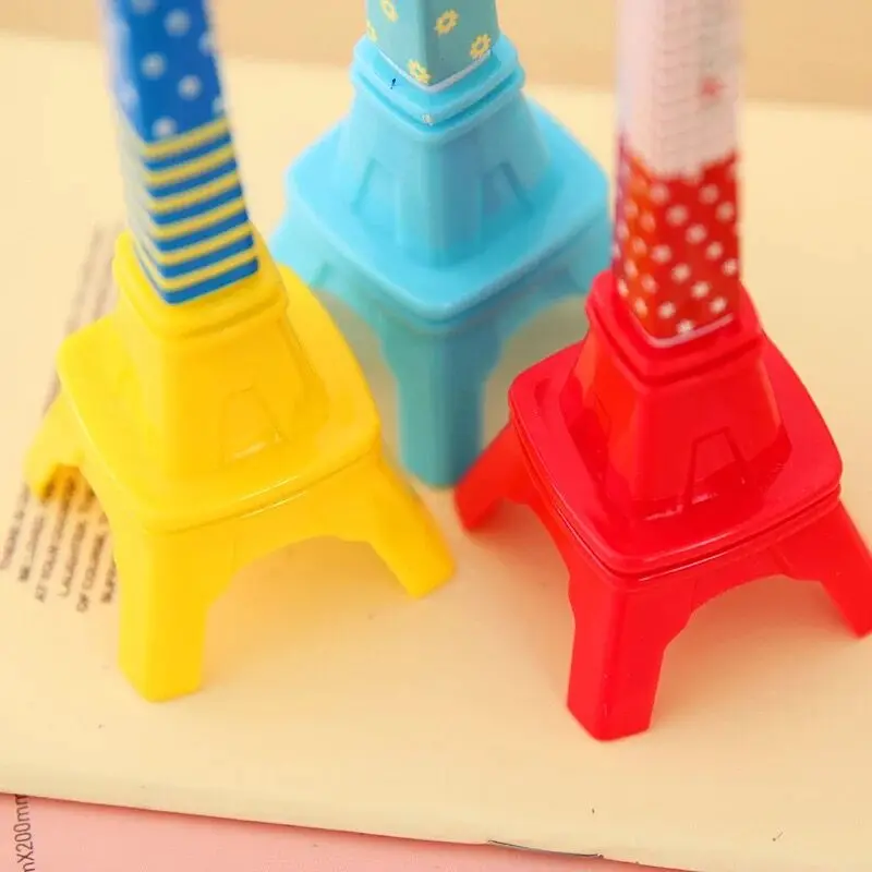 0.5mm Blue Ink Cartoon Creative plastic eiffel tower penkawaii souvenir gift ballpoint pen for kids