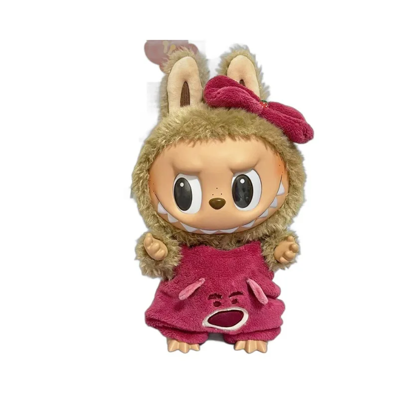 2009 38cm Vinyl Plush Doll Replacement Time To Chill Doll Dinosaur Jumpsuit Cute Dress Outfit Clothes Only Labubu