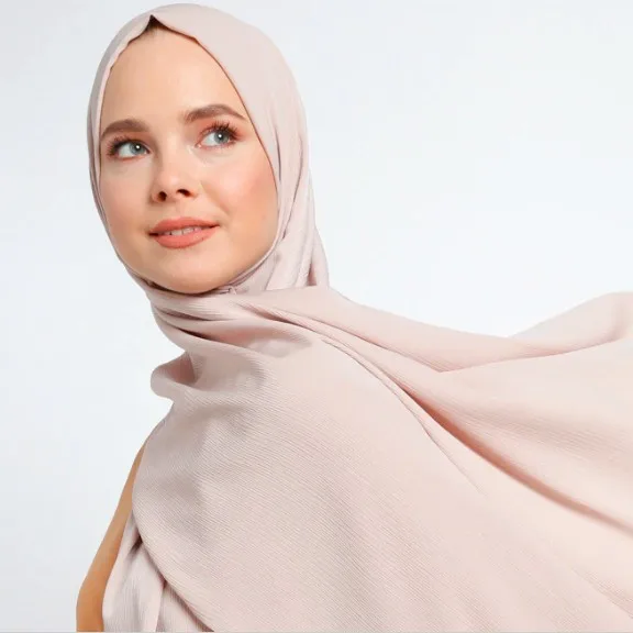 Top quality good stitch chiffon crepe hijab scarf long shawl more nice colors chiffon crinkle hijab for women