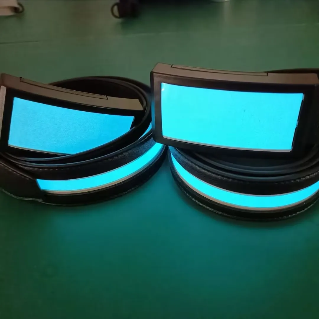 Party Manufacturer Wholesale LED Luminous Belt Buckle Leather Logo Customized Classic Business Belt For Party Decoration