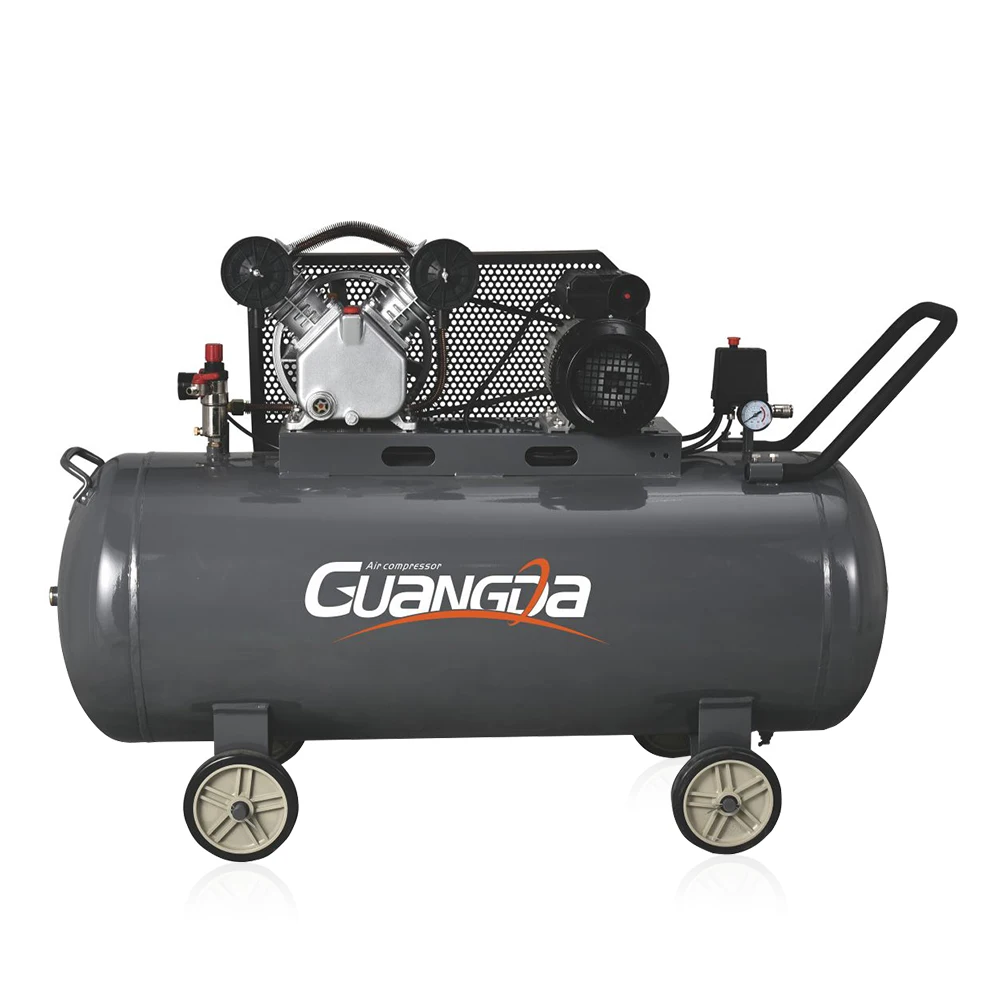 Бесшумный 2hp 3hp 2 цилиндра с ременным приводом поршневой воздушный компрессор