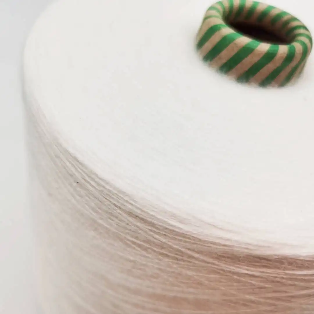 High elastic rabbit wool like core spun yarn viscose and nylon and polybutylece terephthalate blended yarn 28S/2,48NM/2