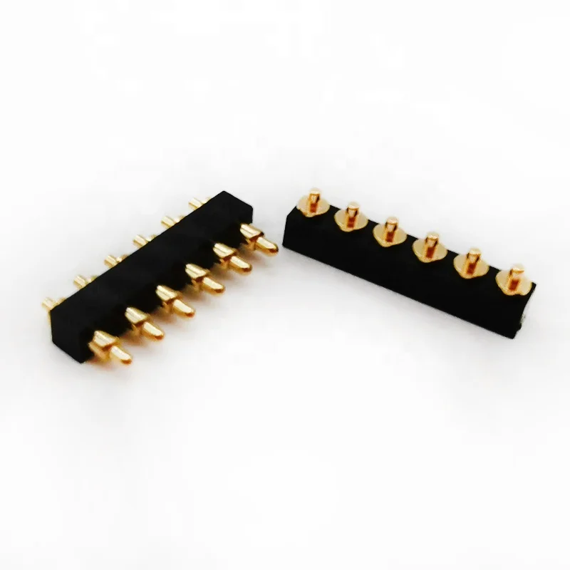 Customized battery pogo straight 6 pin spring loaded pogo pin connector