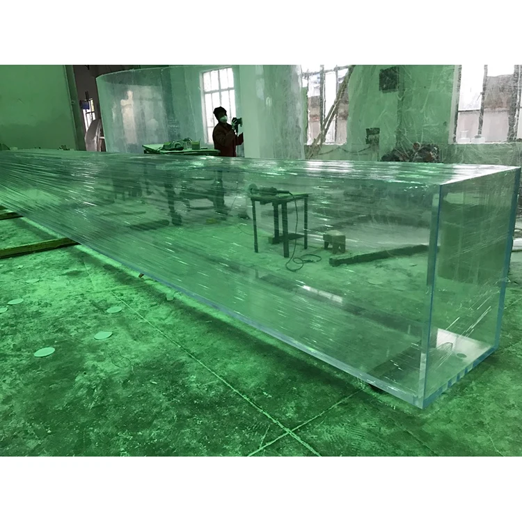 Hot sale newly designed modern style glass koi pond fish tank aquarium for restaurant