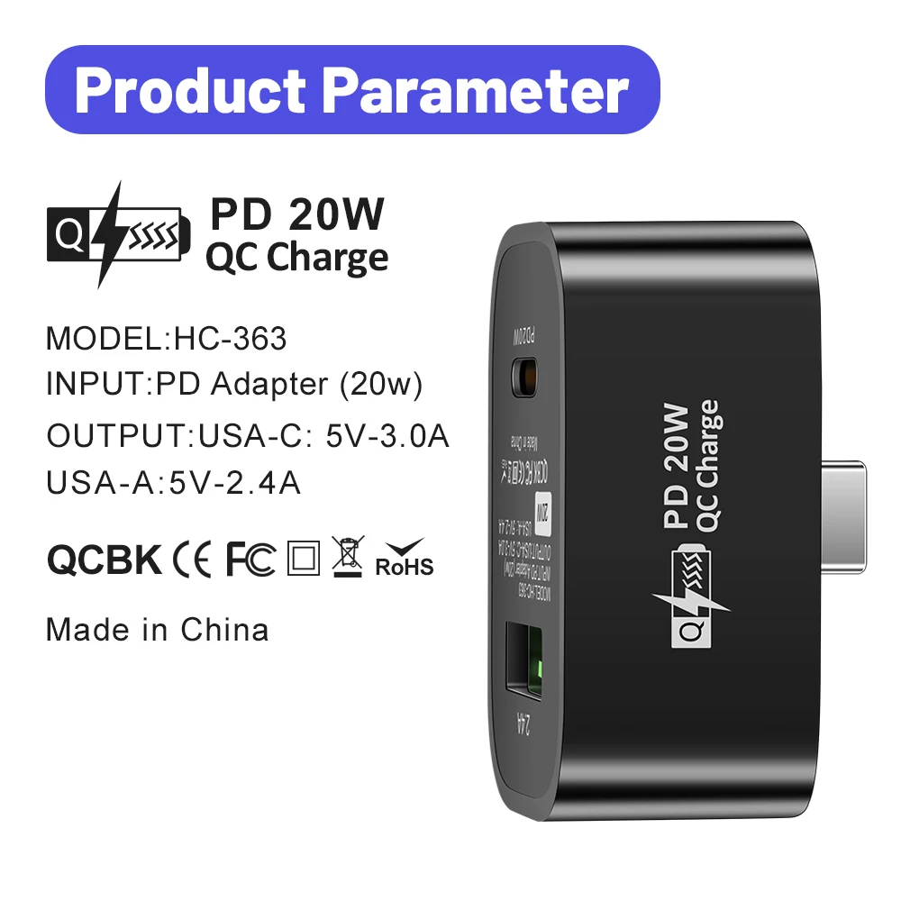 Новое поступление PD 20 Вт адаптер для быстрой зарядки USB C концентратор удлинитель type pd и зарядное